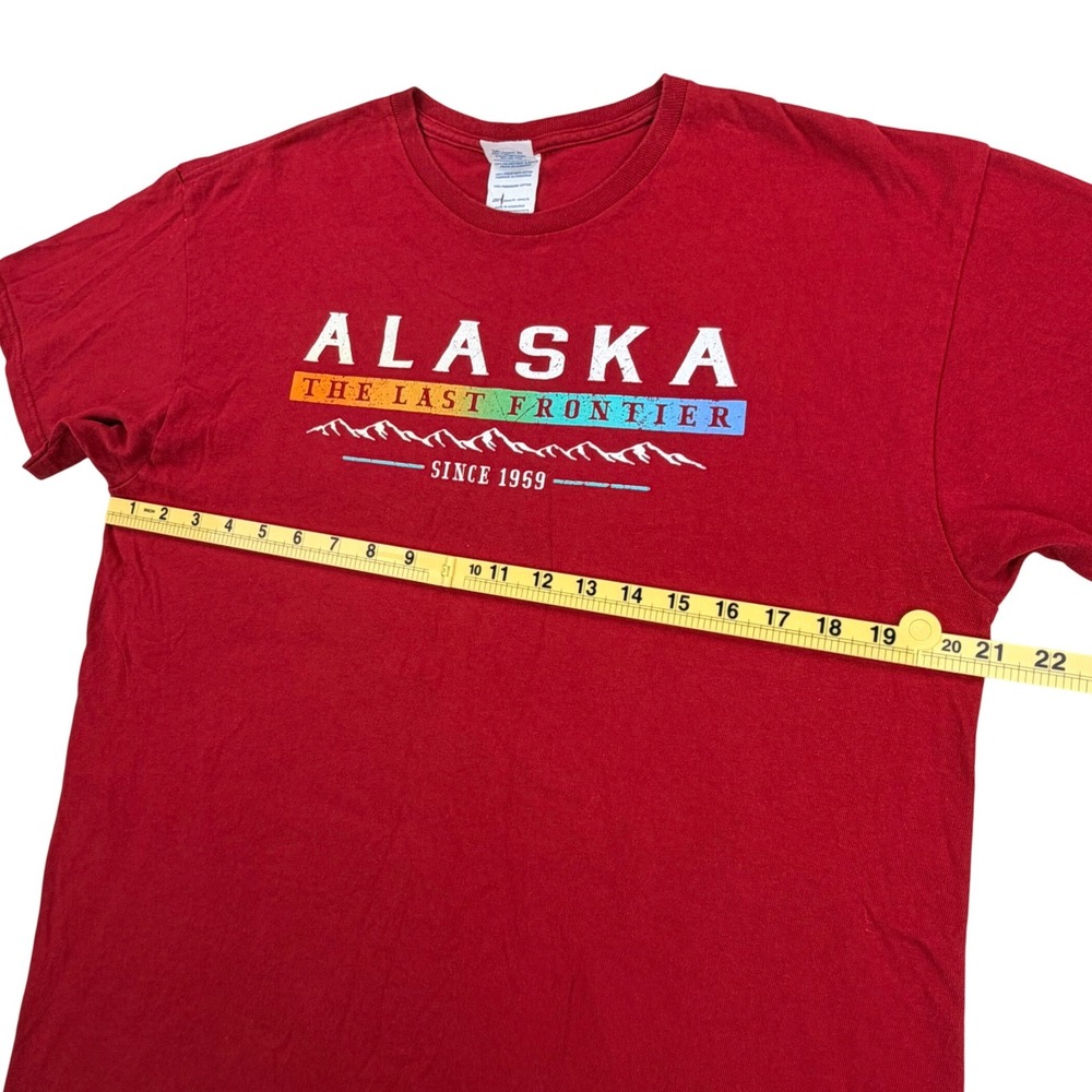 Vintage Alaska Shirt Men‎ Large Red Cotton Delta Pro Weight The Last Frontier - Picture 6 of 7